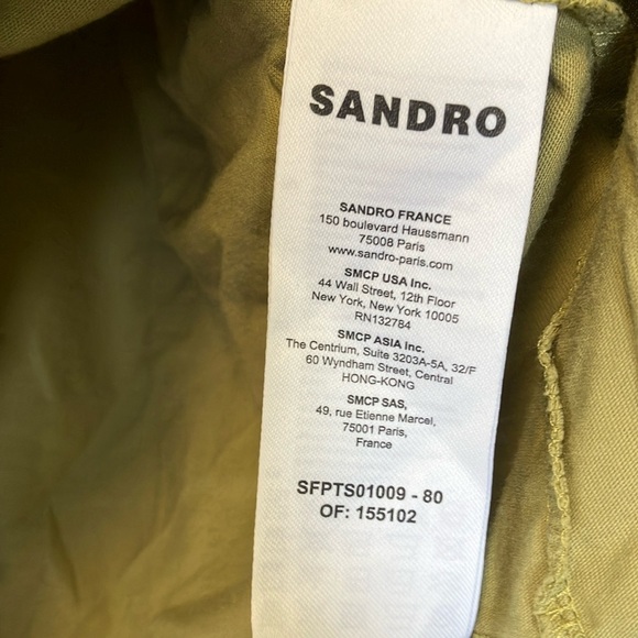 Sandro Broderie anglaise-detail shirt olive Lace Sleeve Women's Top - Picture 4 of 13